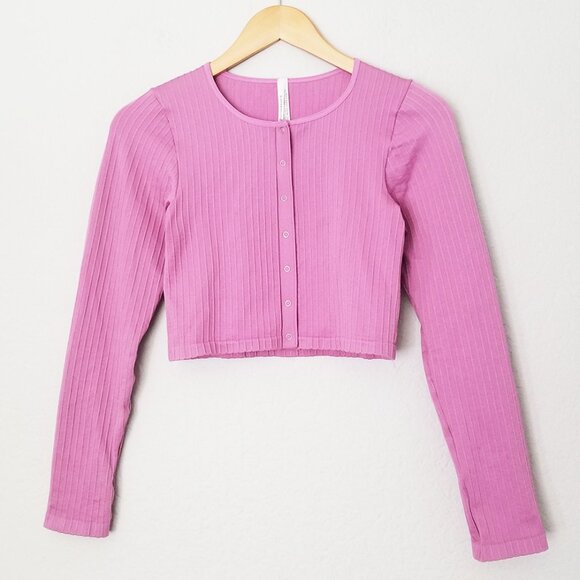 By Anthropologie Seamless Long Sleeves Snap Front Crop Top Cardigan Size XXS/XS - Picture 4 of 16